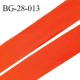 Biais à plat 28 mm à plier en polycoton couleur orange largeur 28 mm prix au mètre