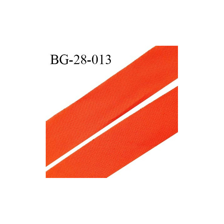Biais à plat 28 mm à plier en polycoton couleur orange largeur 28 mm prix au mètre