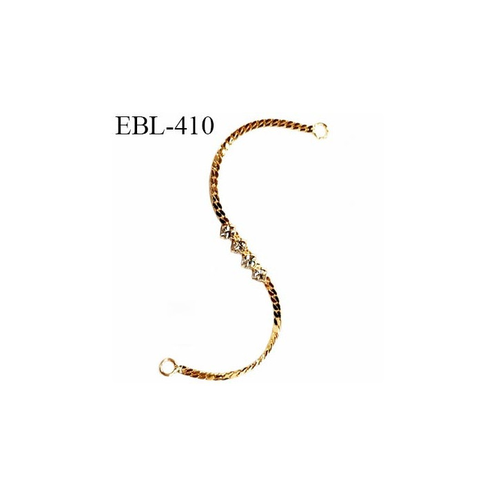Accessoire décor lingerie en métal couleur or 4 strass style diamant  longueur 13.8 cm largeur 2.5 mm