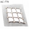 Ornement applique écusson empiècement avec perles à coudre couleur noir acier et perles dimensions 10 cm par 10 cm