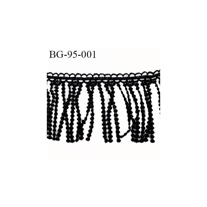 Galon frange 95 mm couleur noir passementerie hauteur 95 mm prix au mètre