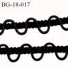 Galon ruban boutonnière avec du cordon coton ciré largeur 18 mm couleur noir prix au mètre