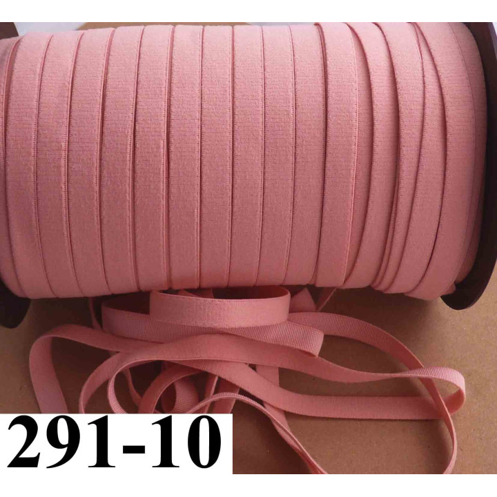 élastique plat largeur 10 mm couleur rose camélia vendu au mètre