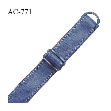 Bretelle 16 mm lingerie SG couleur encre bleue très haut de gamme finition avec 1 barrette + 1 anneau prix à la pièce