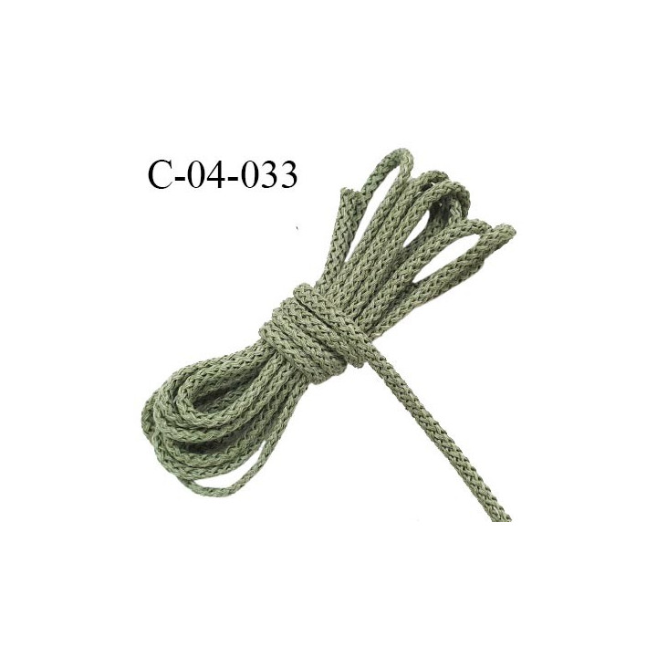Cordon 4 mm en coton très solide couleur vert diamètre 4 mm prix au mètre