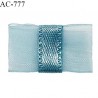 Noeud lingerie 20 mm haut de gamme en mousseline mate et centre satin couleur bleu polaire prix à l'unité