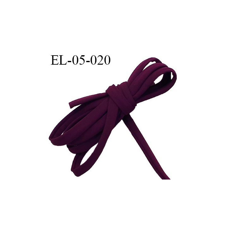 Cordon élastique 5 mm ou cache armature underwire casing galon couleur pourpre lycra extensible diamètre 5 mm prix au mètre