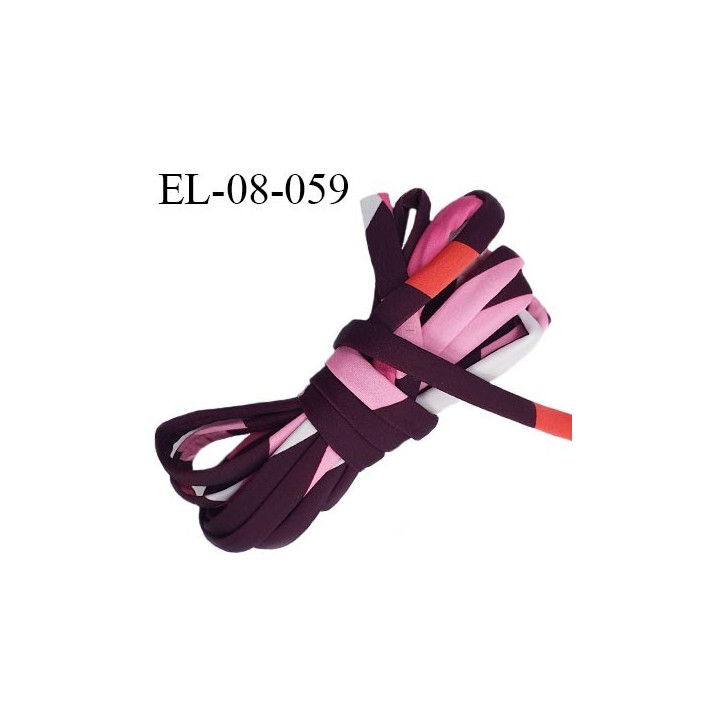 Cordon élastique 8 mm ou cache armature underwire casing galon couleur pourpre rose orange blanc lycra extensible prix au mètre