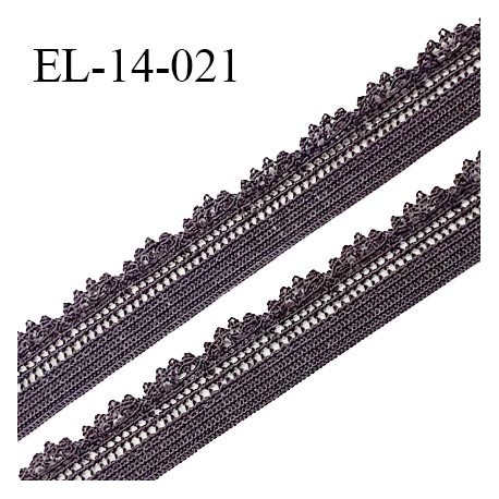 Elastique 14 mm lingerie picot dentelle couleur ardoise haut de gamme largeur 14 mm prix au mètre