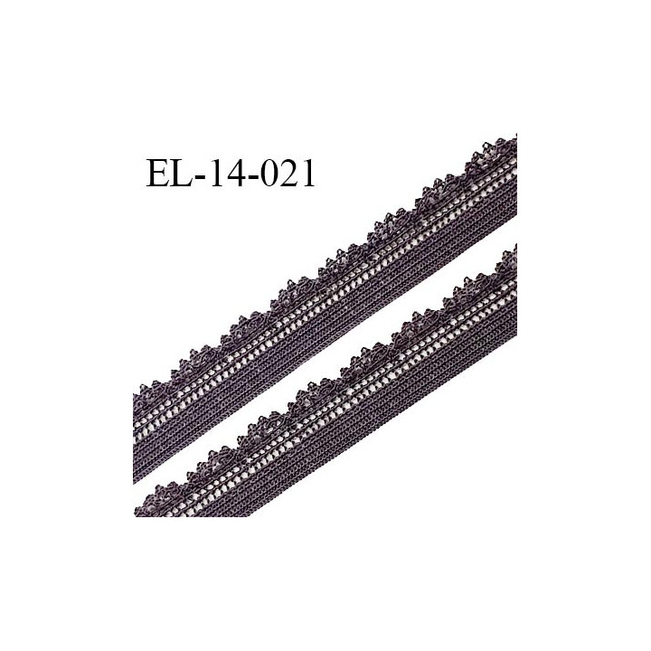 Elastique 14 mm lingerie picot dentelle couleur ardoise haut de gamme largeur 14 mm prix au mètre