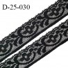 Dentelle 25 mm lycra extensible motifs fleurs couleur noir largeur 25 mm prix au mètre