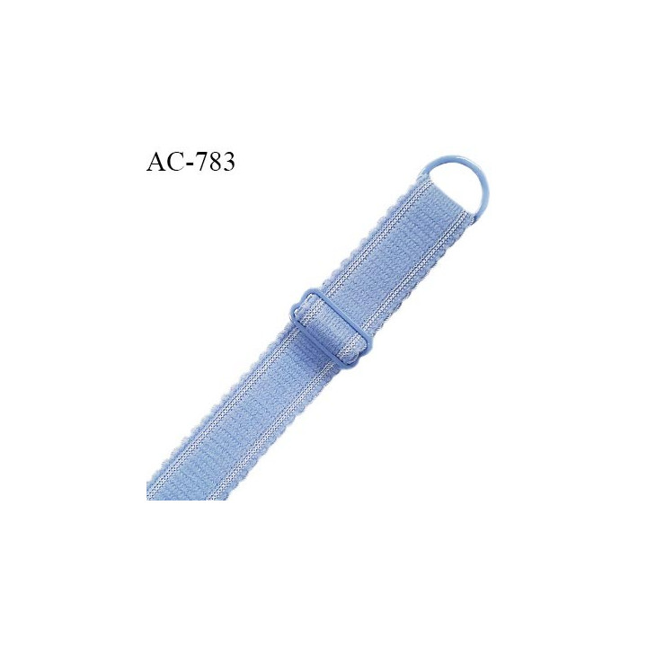 Bretelle 16 mm lingerie SG couleur bleu ciel très haut de gamme finition avec 1 barrette + 1 anneau prix à la pièce