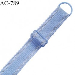 Bretelle 16 mm lingerie SG couleur bleu ciel très haut de gamme finition avec 1 barrette + 1 anneau prix à la pièce