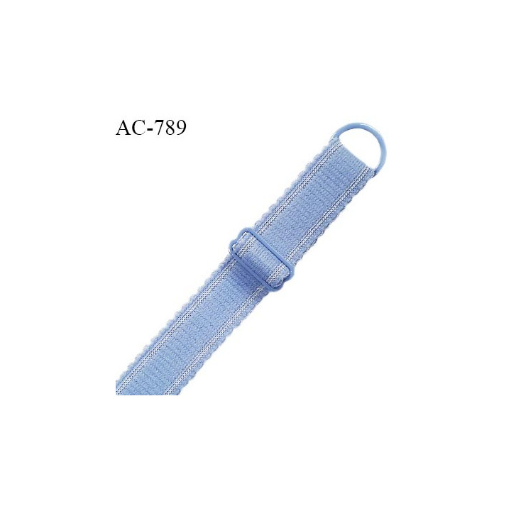 Bretelle 16 mm lingerie SG couleur bleu ciel très haut de gamme finition avec 1 barrette + 1 anneau prix à la pièce
