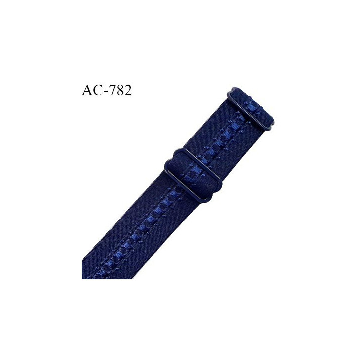 Bretelle lingerie SG 24 mm très haut de gamme couleur bleu nuit avec 2 barrettes prix à l'unité