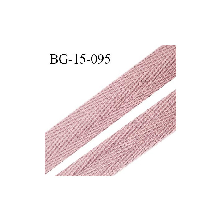Biais sergé 15 mm galon 100 % coton couleur vieux rose largeur 15 mm souple et très doux prix au mètre
