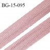 Biais sergé 15 mm galon 100 % coton couleur vieux rose largeur 15 mm souple et très doux prix au mètre