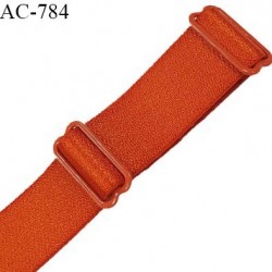 Bretelle 24 mm lingerie SG haut de gamme grande marque couleur orange cuivrée finition avec 2 barrettes prix à la pièce