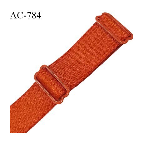 Bretelle 24 mm lingerie SG haut de gamme grande marque couleur orange cuivrée finition avec 2 barrettes prix à la pièce