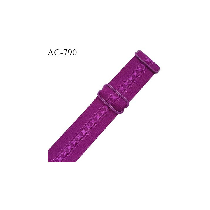 Bretelle lingerie SG 24 mm très haut de gamme couleur fuchsia avec 2 barrettes prix à l'unité