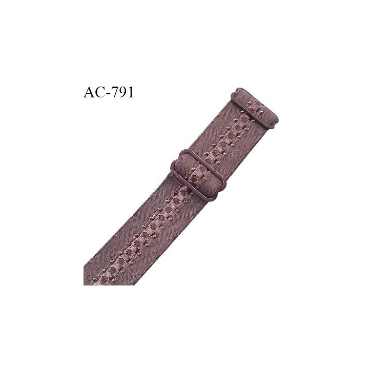 Bretelle lingerie SG 24 mm très haut de gamme couleur macchiato avec 2 barrettes prix à l'unité