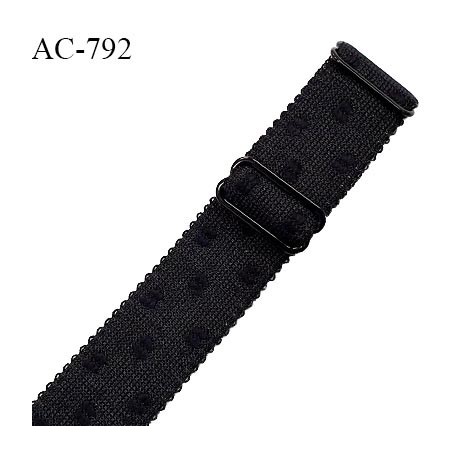 Bretelle lingerie SG 24 mm très haut de gamme couleur noir avec motifs en surpiqûres ton sur ton avec 2 barrettes prix à l'unité