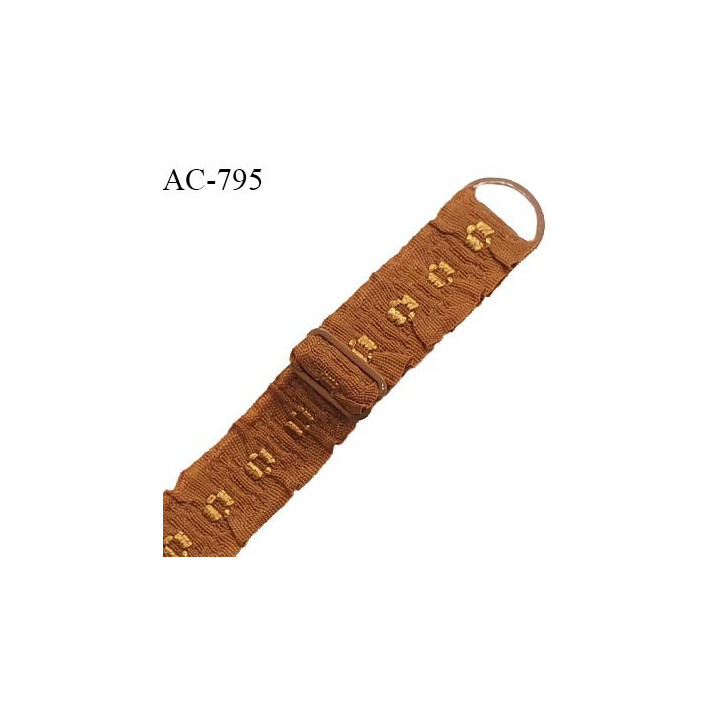 Bretelle 16 mm lingerie SG couleur havane très haut de gamme finition avec 1 barrette + 1 anneau prix à la pièce
