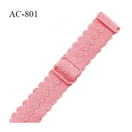 Bretelle lingerie SG 19 mm très haut de gamme couleur fraise avec 2 barrettes prix à l'unité