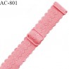 Bretelle lingerie SG 19 mm très haut de gamme couleur fraise avec 2 barrettes prix à l'unité