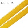 Elastique 10 mm lingerie haut de gamme couleur jaune palmier fabriqué en France largeur 10 mm + 2 mm picots prix au mètre