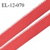 Elastique 12 mm lingerie haut de gamme couleur rose vitamine fabriqué en France largeur 12 mm + 2 mm picots prix au mètre