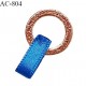 Boucle satin haut de gamme couleur bleu royal sur anneau en métal doré prix à l'unité