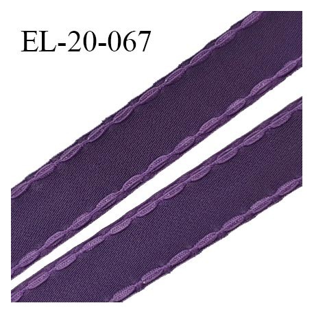 Elastique 20 mm bretelle et lingerie avec surpiqûres couleur chianti ou aubergine fabriqué en France prix au mètre