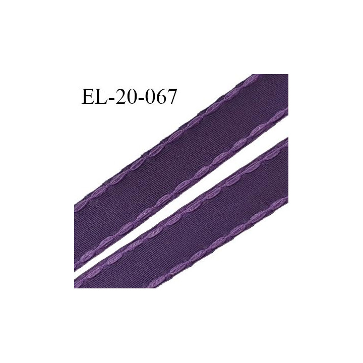 Elastique 20 mm bretelle et lingerie avec surpiqûres couleur chianti ou aubergine fabriqué en France prix au mètre
