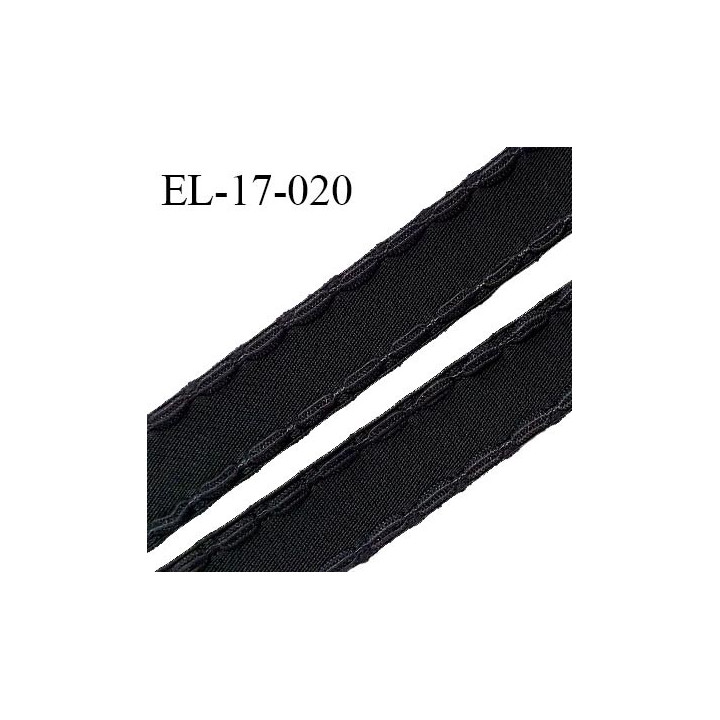 Elastique 16 mm bretelle et lingerie avec surpiqûres couleur noir forte élasticité fabriqué en France prix au mètre