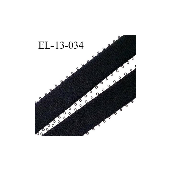Elastique 13 mm picots couleur noir haut de gamme polyamide élasthanne largeur 13 mm prix au mètre