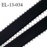 Elastique 13 mm picots couleur noir haut de gamme polyamide élasthanne largeur 13 mm prix au mètre