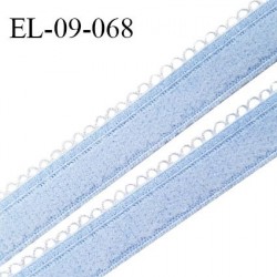 Elastique 9 mm bretelle et lingerie couleur bleu ciel largeur 9 mm haut de gamme Fabriqué en France prix au mètre
