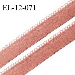 Elastique 12 mm lingerie haut de gamme couleur beige dune fabriqué en France largeur 12 mm + 2 mm picots prix au mètre