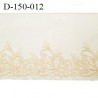 Dentelle broderie sur tulle 14 cm très haut de gamme largeur 14 cm couleur ivoire très belle prix au mètre