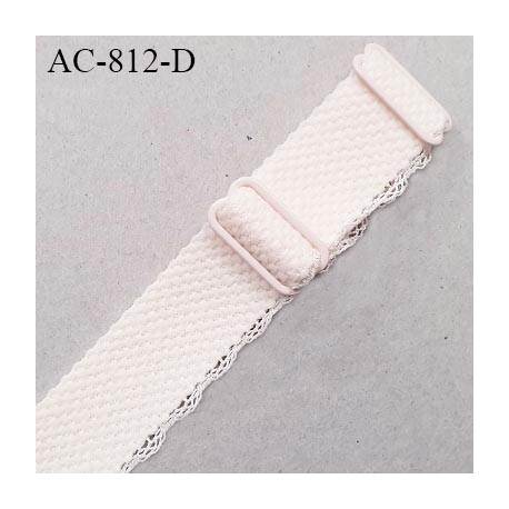 Bretelle lingerie SG 19 mm très haut de gamme couleur blush avec 2 barrettes prix à l'unité