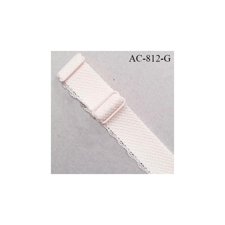Bretelle gauche lingerie SG 19 mm très haut de gamme couleur blush avec 2 barrettes prix à l'unité