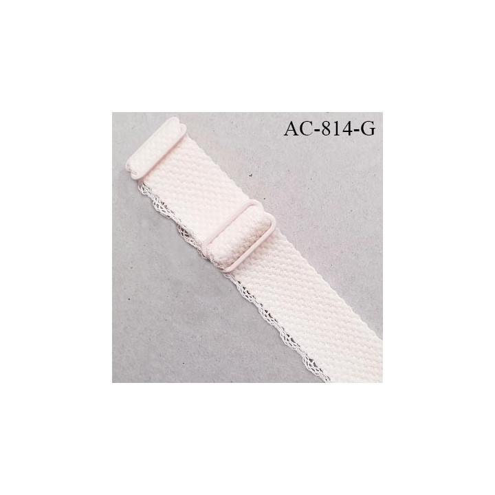 Bretelle gauche lingerie SG 16 mm très haut de gamme couleur blush avec 2 barrettes prix à l'unité