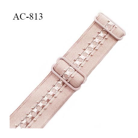 Bretelle lingerie SG 24 mm très haut de gamme couleur beige rosé ou rose sauvage avec 2 barrettes prix à l'unité