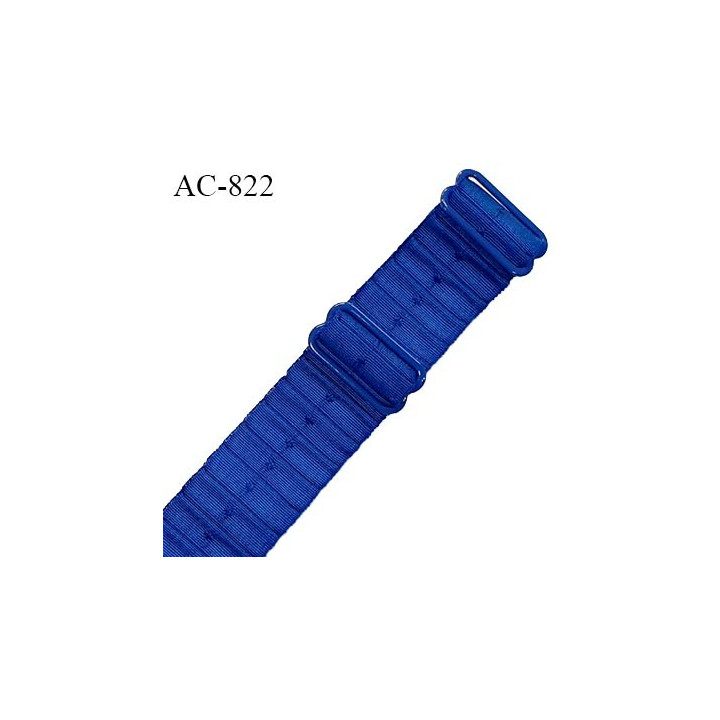 Bretelle 24 mm lingerie SG haut de gamme couleur bleu royal finition avec 2 barrettes prix à la pièce