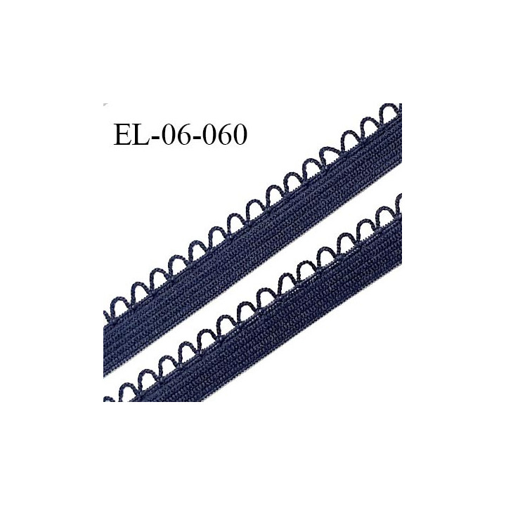 Elastique 6 mm lingerie haut de gamme fabriqué en France élastique souple couleur bleu denim prix au mètre