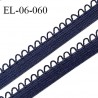 Elastique 6 mm lingerie haut de gamme fabriqué en France élastique souple couleur bleu denim prix au mètre