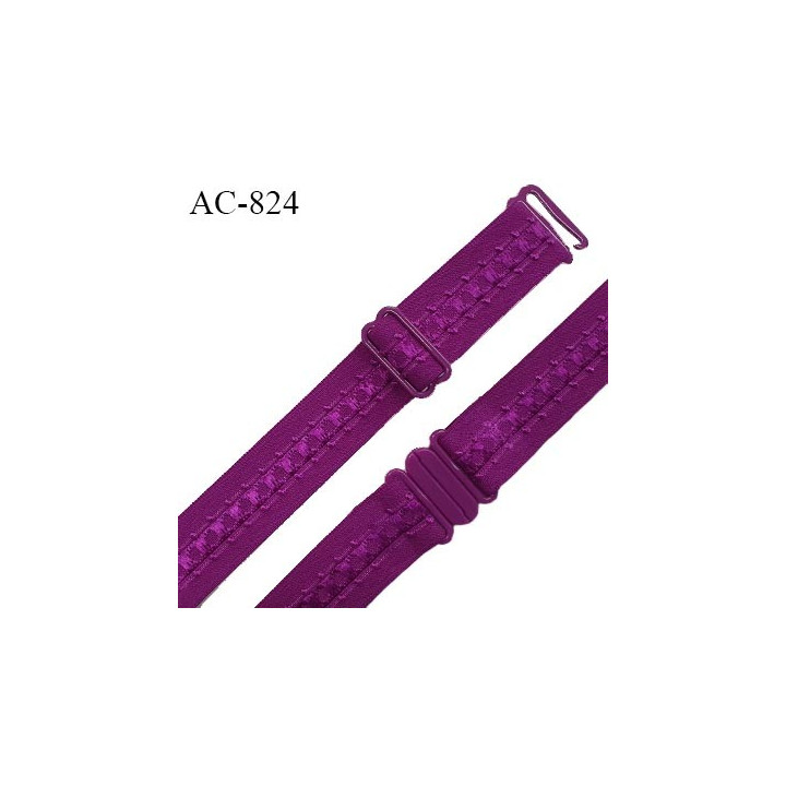 Bretelle lingerie SG 19 mm très haut de gamme couleur fuchsia avec 1 barrette + 1 crochet + 1 boucle clip prix à l'unité