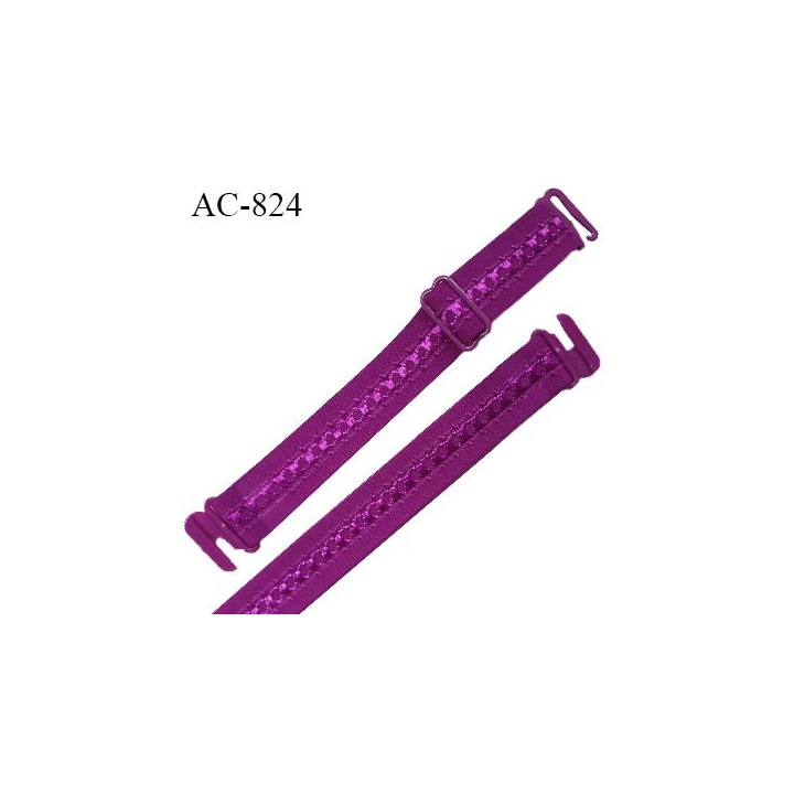 Bretelle lingerie SG 19 mm très haut de gamme couleur fuchsia avec 1 barrette + 1 crochet + 1 boucle clip prix à l'unité