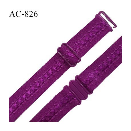 Bretelle lingerie SG 19 mm très haut de gamme couleur fuchsia avec 1 barrette + 1 crochet + 1 boucle clip prix à l'unité